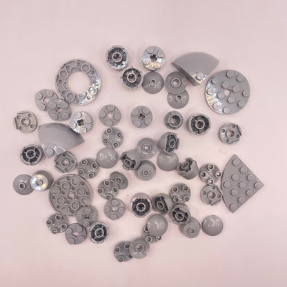 LEGO   Round Mixed Pieces, Light Bluish Grey, Approx. 30g