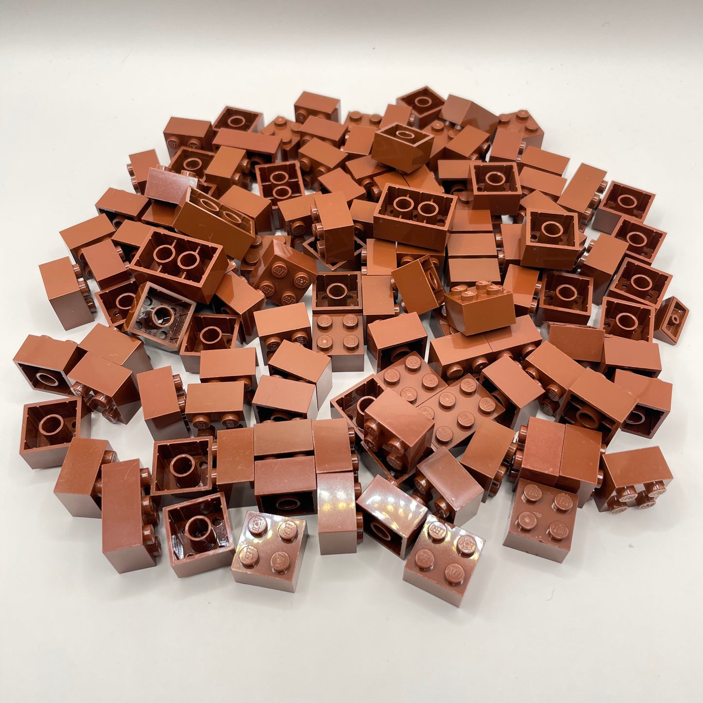 LEGO Bricks 2x Wide, Short Reddish Brown, Approx. 150g