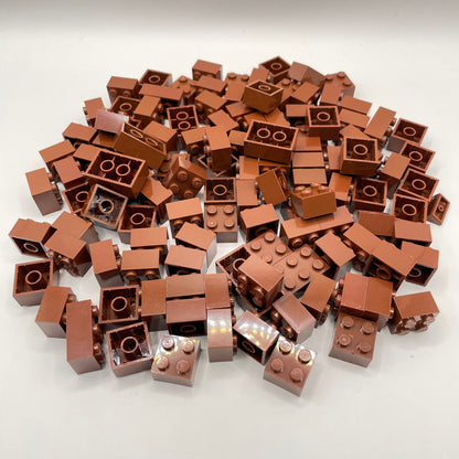 LEGO Bricks 2x Wide, Short Reddish Brown, Approx. 150g