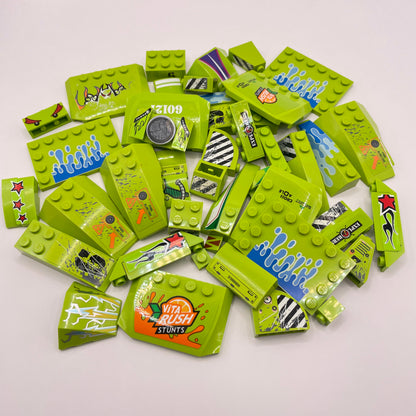 LEGO Vehicle Pieces With Stickers, Lime Green, Approx. 100g