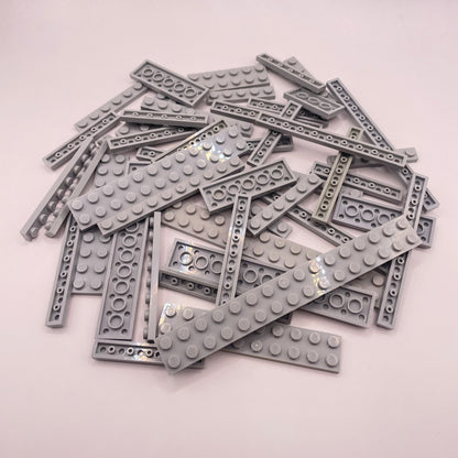 LEGO  Plates, Long, Light Bluish Grey, Approx. 70g