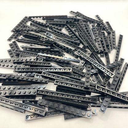 LEGO Long Plates, 1x Wide, Black, Approx. 170g