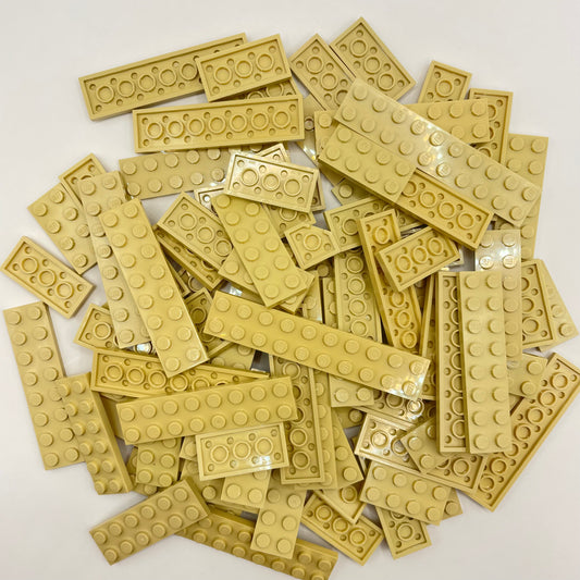 LEGO Plates, 2x Wide, Tan, Approx. 130g
