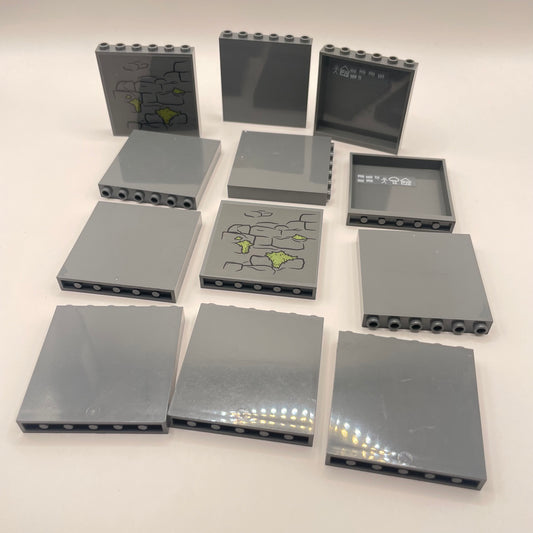LEGO Panels, Building Pieces, Dark Bluish Grey, 12 Pieces