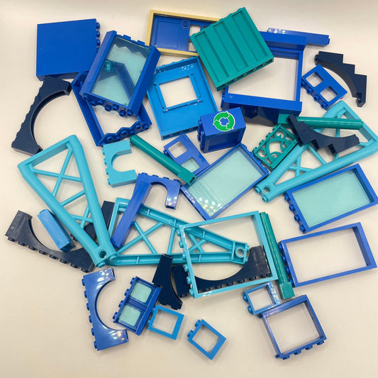 LEGO Building, Mixed Pieces, Blue, Approx. 125g