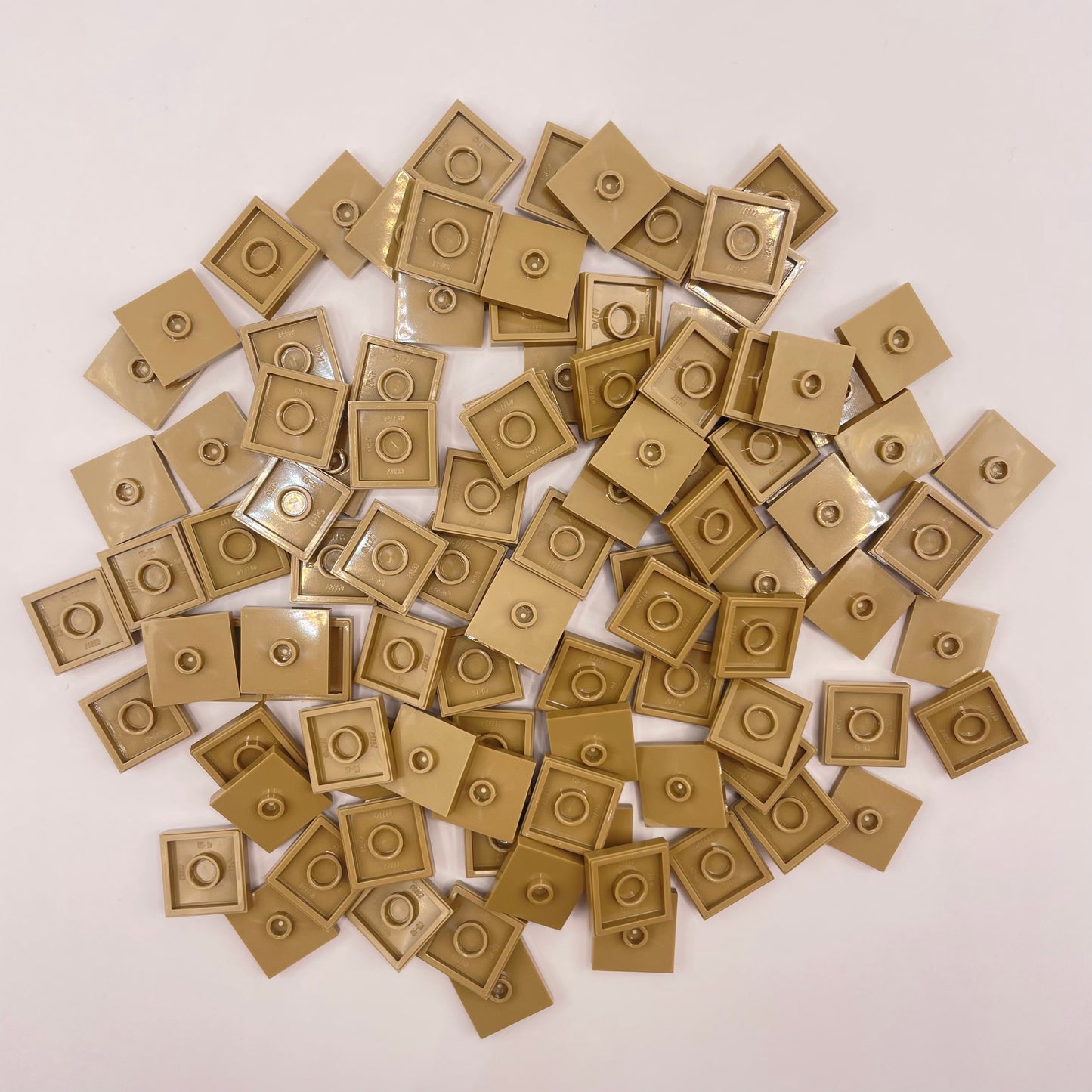 LEGO Jumper Tiles 2x2, Dark Tan, Approx. 50g