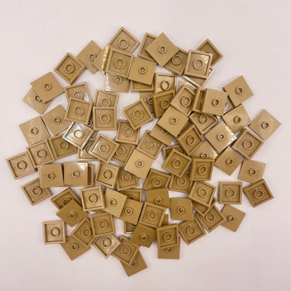 LEGO Jumper Tiles 2x2, Dark Tan, Approx. 50g