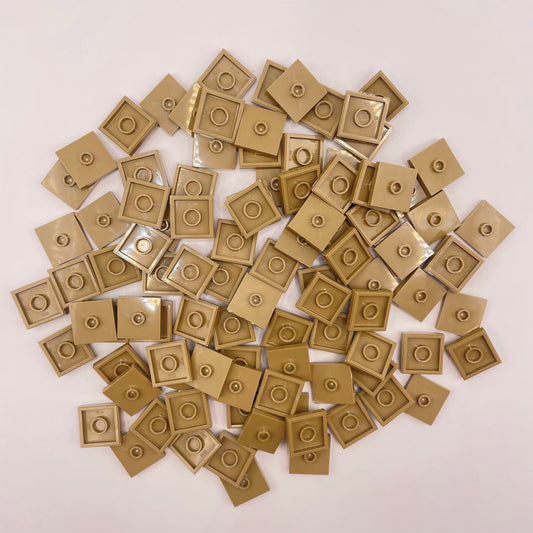 LEGO Jumper Tiles 2x2, Dark Tan, Approx. 50g