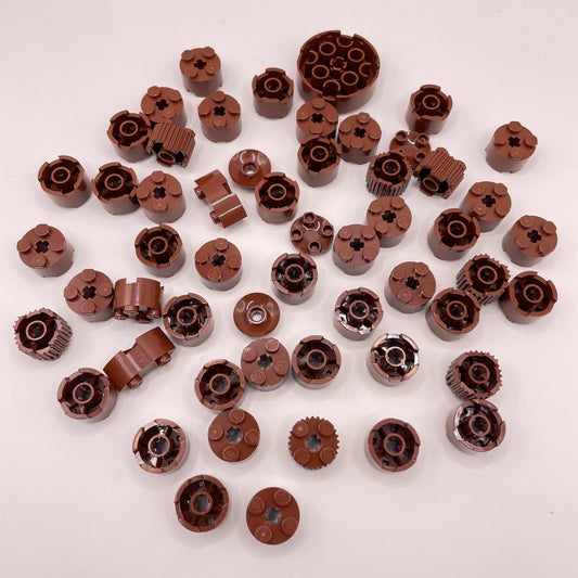 LEGO Round Bricks, Reddish Brown, Approx. 55g