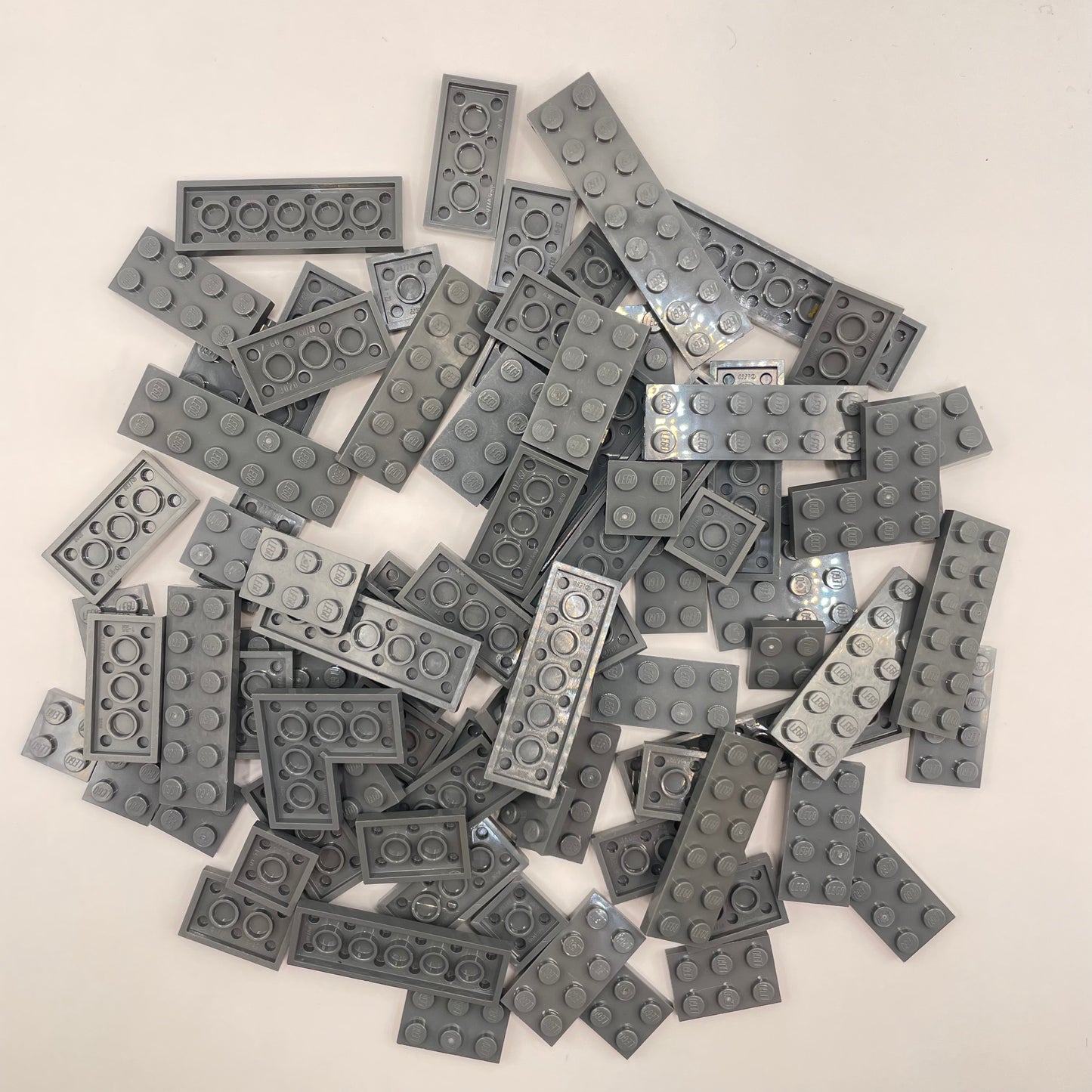 LEGO  Plates, 2x Wide, Dark Bluish Grey, Approx. 90g
