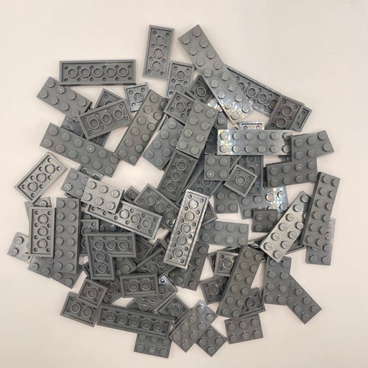 LEGO  Plates, 2x Wide, Dark Bluish Grey, Approx. 90g