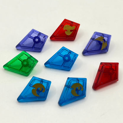 LEGO Mixed Transparent, 1x2 Diamond, Modified Tile, (8 Pieces)