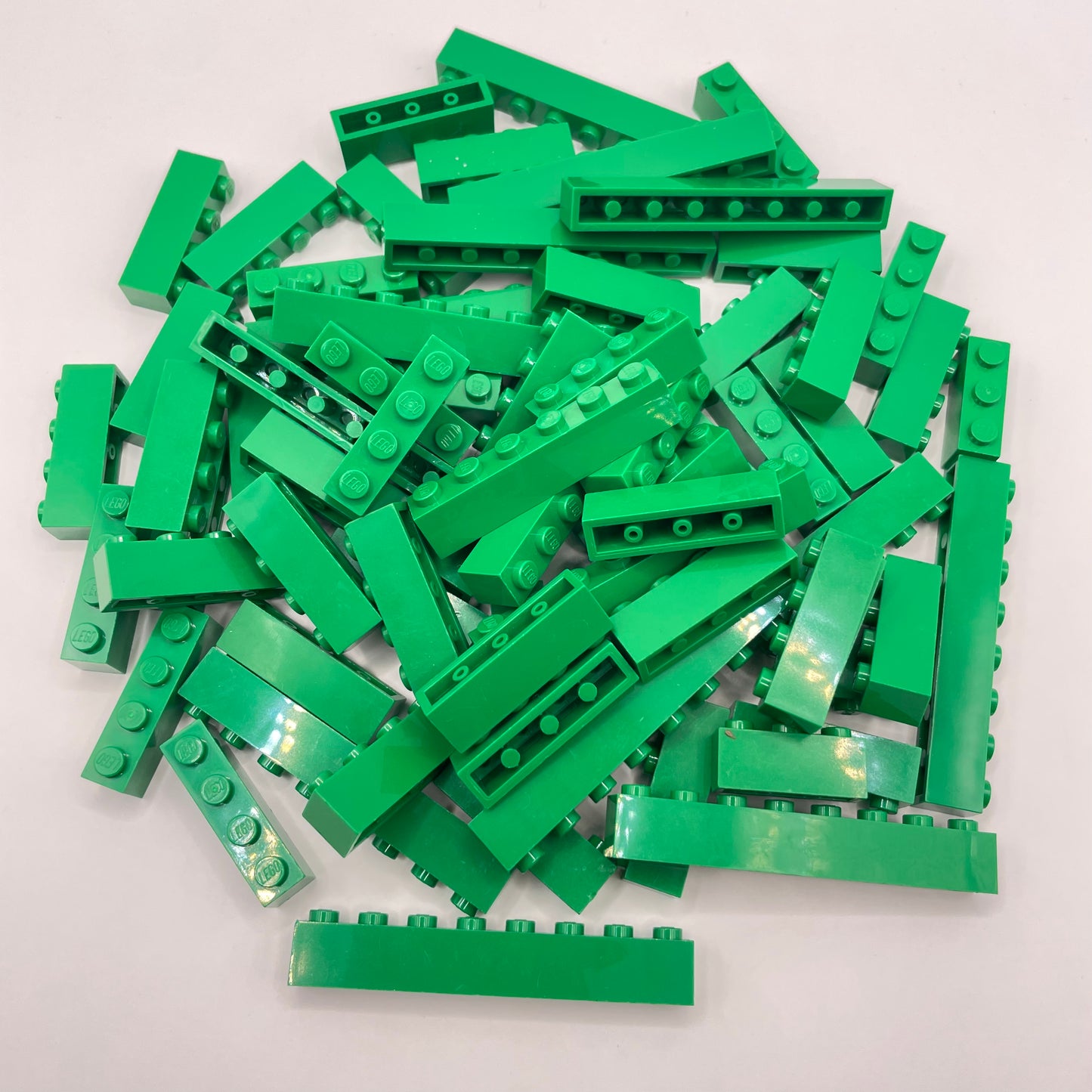 LEGO Bricks, 1x Wide, Green,  Approx. 130g