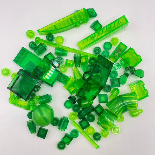 LEGO Mixed Trans-Green, Mixed Pieces, Approx. 35g