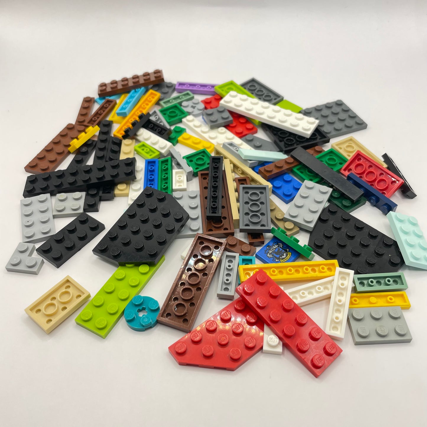 LEGO Mixed Coloured Plates and Tiles, Medium Sized, Mixed Bag. Approx. 100g