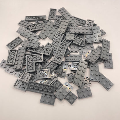 LEGO  Plates, 2x Wide, Dark Bluish Grey, Approx. 90g