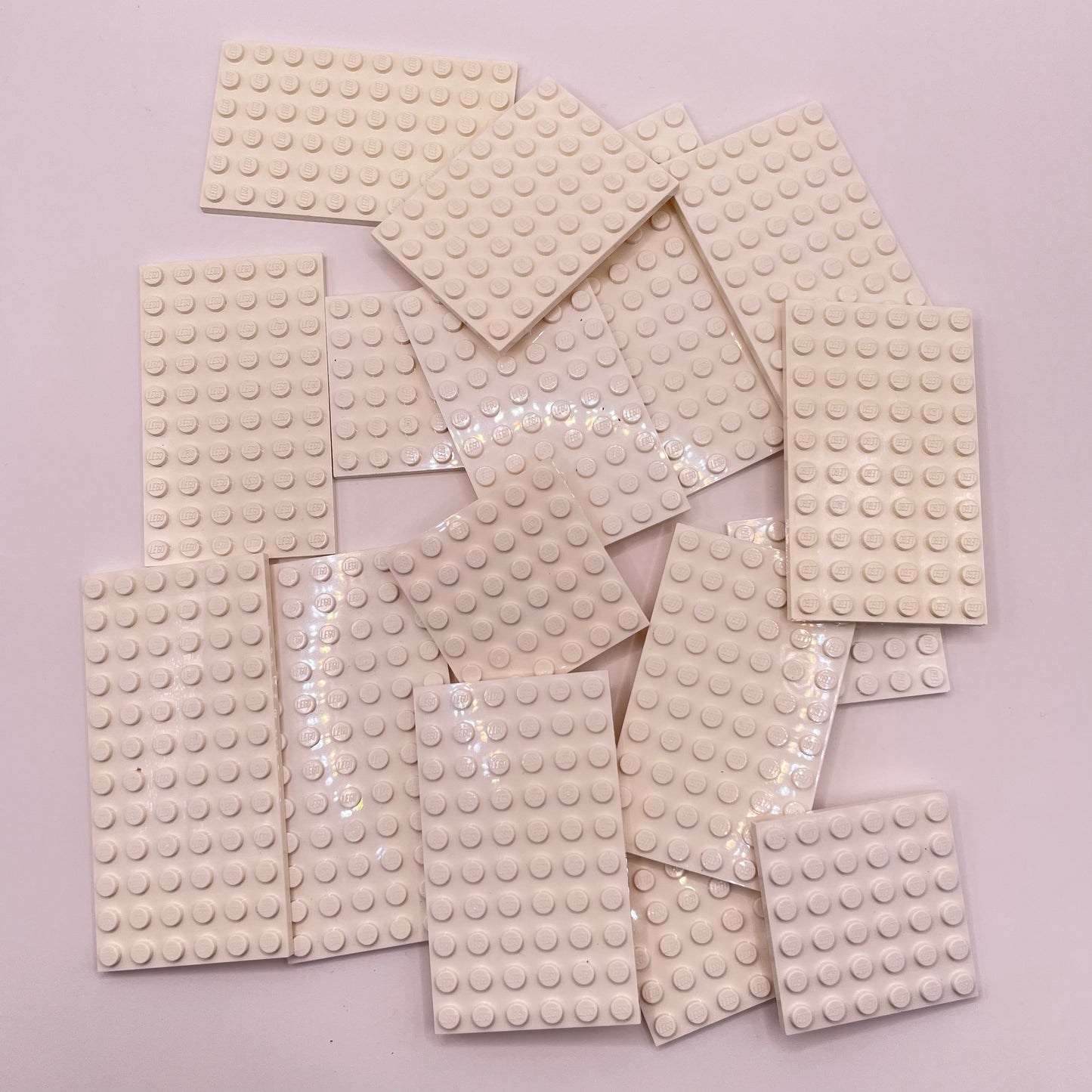 LEGO Medium Plates, 6x Wide, White, Approx. 120g