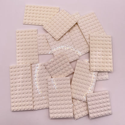 LEGO Medium Plates, 6x Wide, White, Approx. 120g