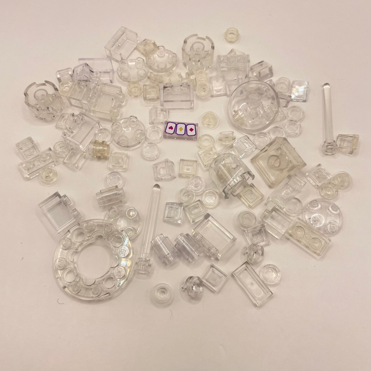 LEGO Transparent Clear, Mixed Pieces, (100 Pieces)