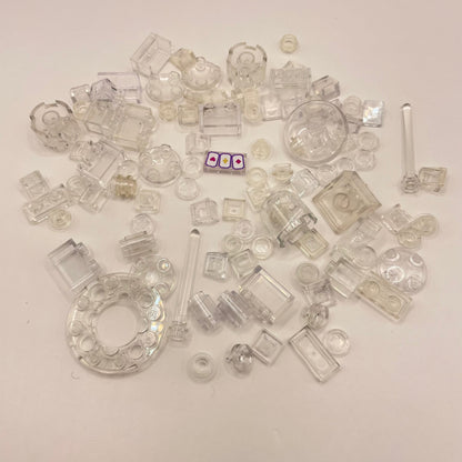 LEGO Transparent Clear, Mixed Pieces, (100 Pieces)