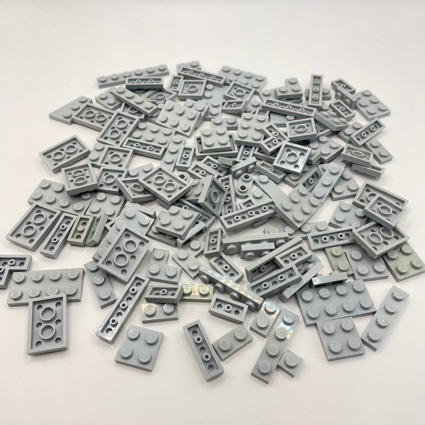LEGO Small Plates, Light Bluish Grey, Approx. 80g