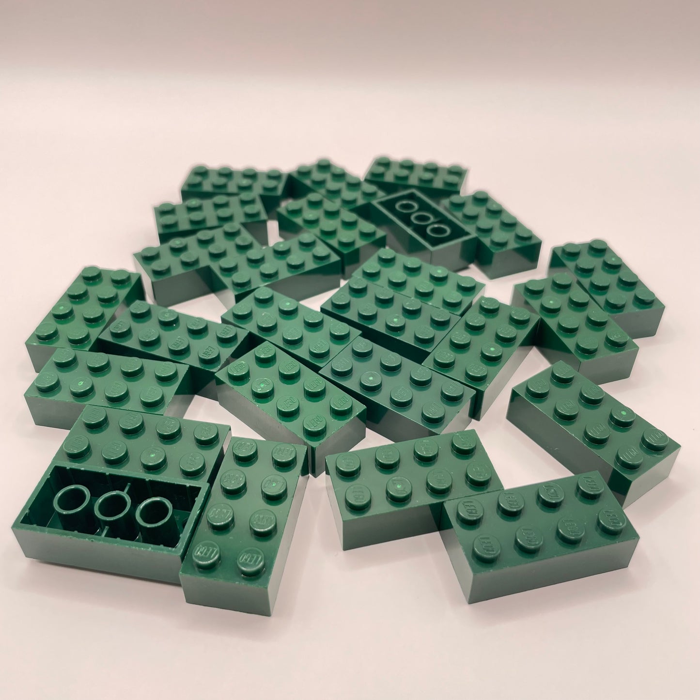 LEGO 2 x 4 Bricks, Dark Green, 25 Pieces