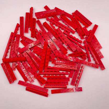 LEGO  Plates, 1x Wide, Long, Red, Approx. 90g