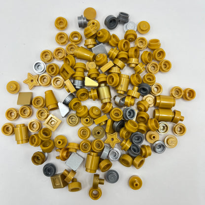 LEGO Greebling, 1x1, Gold, and Silver, Approx. 20g
