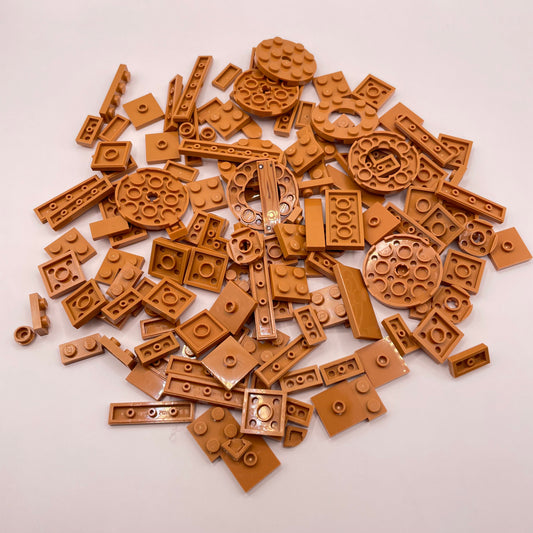 LEGO Plates and Tiles, Medium Nougat, Approx. 70g