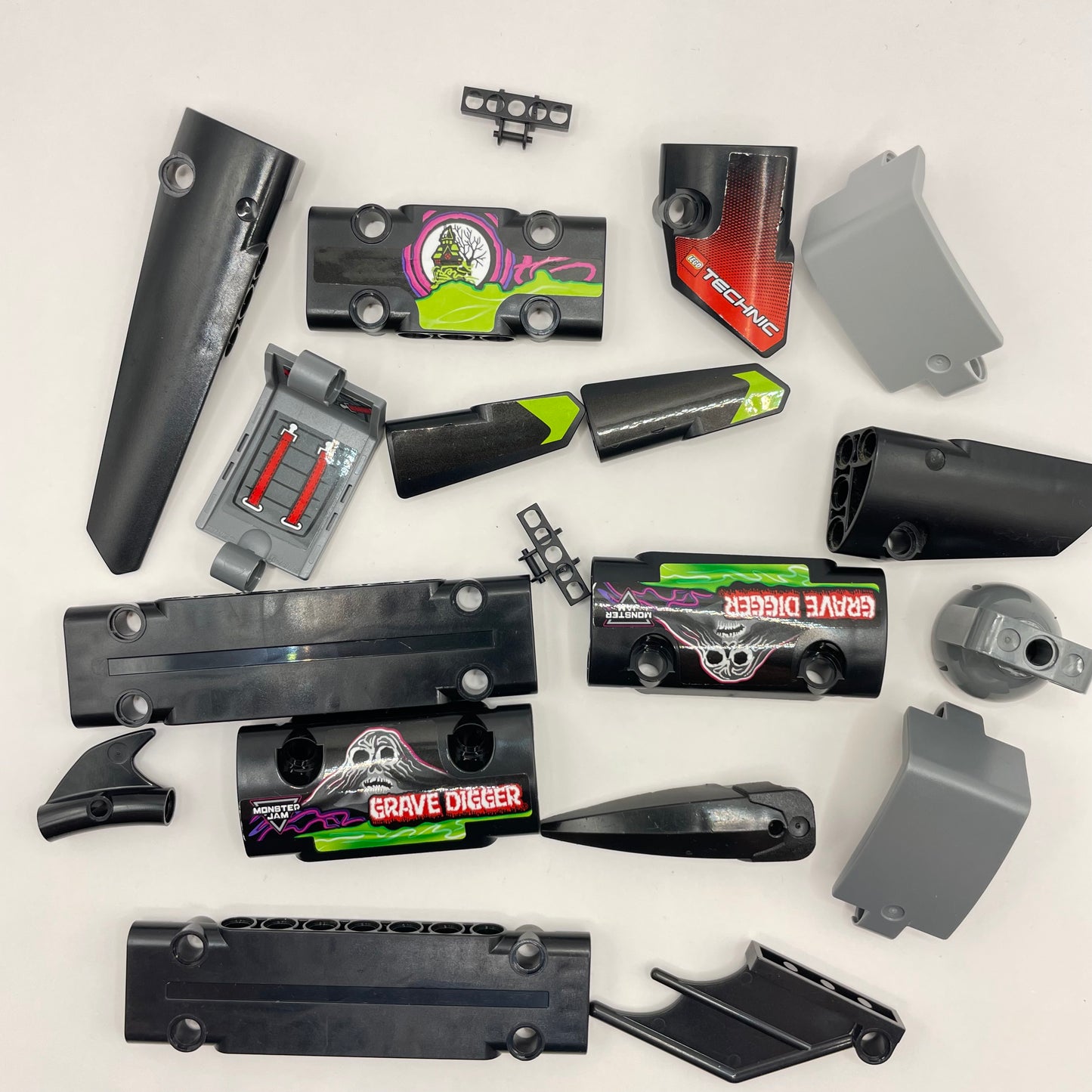 LEGO Technic Panels, Black and Grey, Approx. 50g