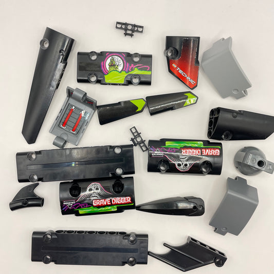 LEGO Technic Panels, Black and Grey, Approx. 50g