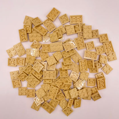 LEGO  Plates, 2x Wide, Short, Tan, Approx. 80g