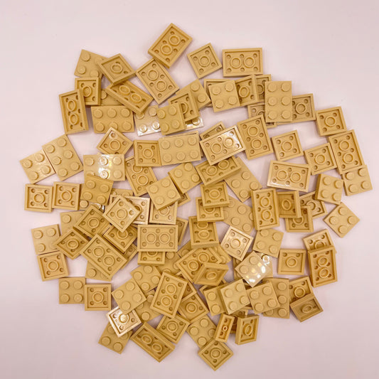 LEGO  Plates, 2x Wide, Short, Tan, Approx. 80g