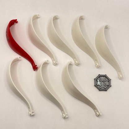 LEGO Air Balloon, Vase, Curved Panel, Red and White, 9 Pieces