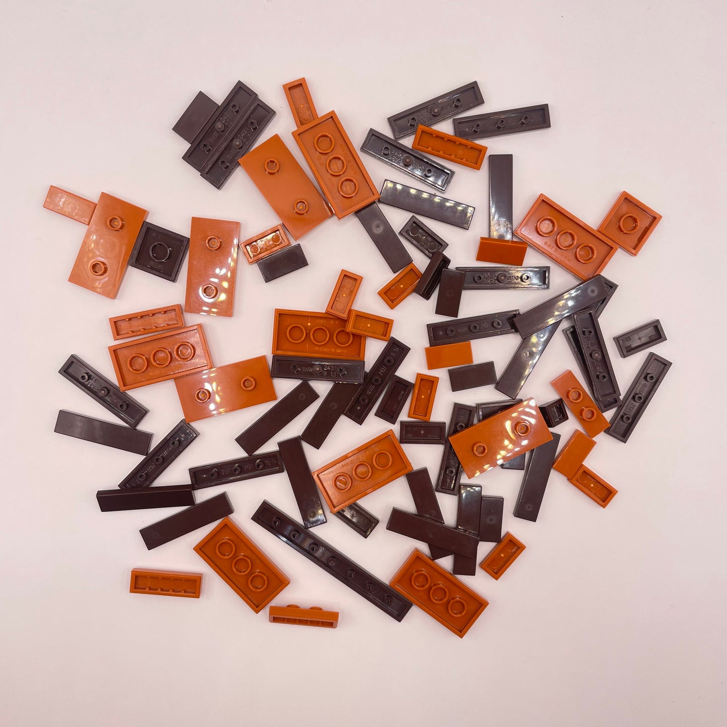 LEGO  Tiles, Dark Tan And Dark Orange, Approx. 38g
