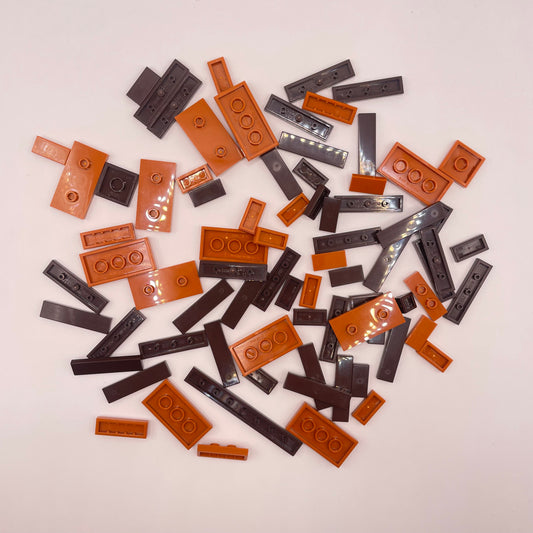 LEGO  Tiles, Dark Tan And Dark Orange, Approx. 38g