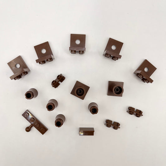 LEGO Mixed Pieces, Palm Trunk, Old Brown, 15 Pieces