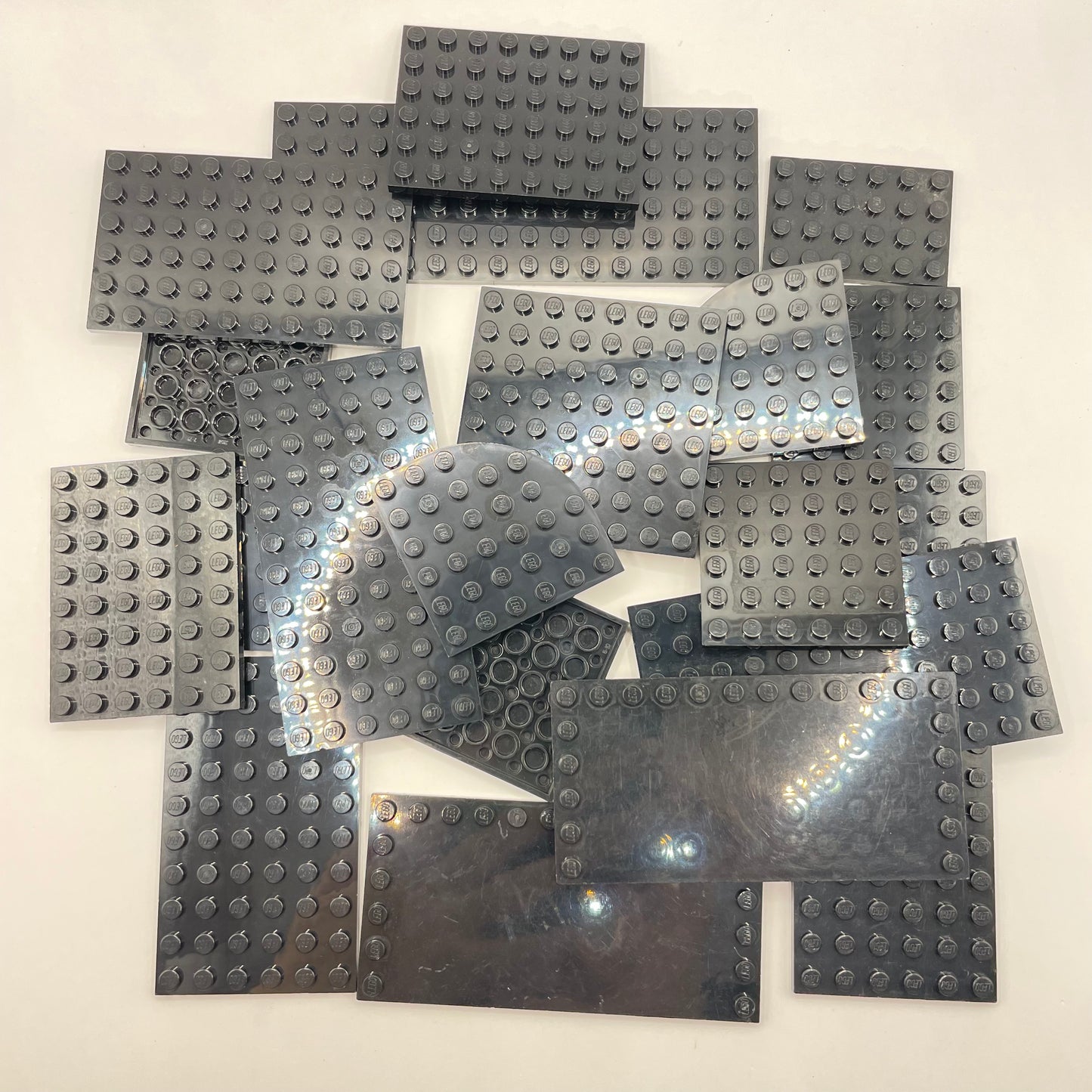 LEGO Medium Plates, Black, Approx. 130g