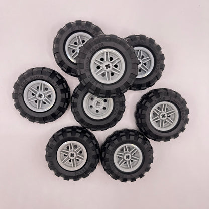 LEGO Wheels, 56x26, Light Bluish Grey Hubs, Vehicle Pieces, 8 Pieces