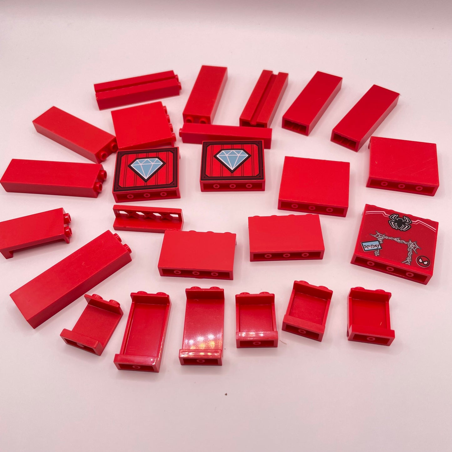 LEGO Pillars and Panels, Building, Red, Approx. 50g