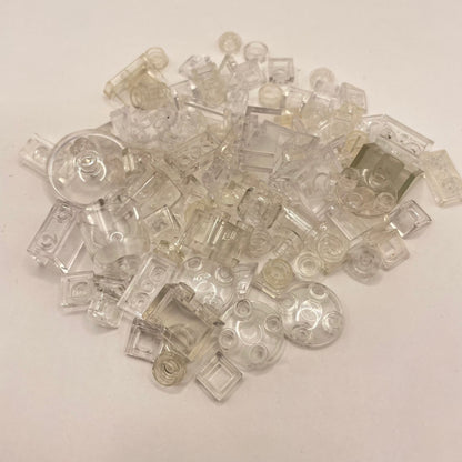 LEGO Transparent Clear, Mixed Pieces, (100 Pieces)
