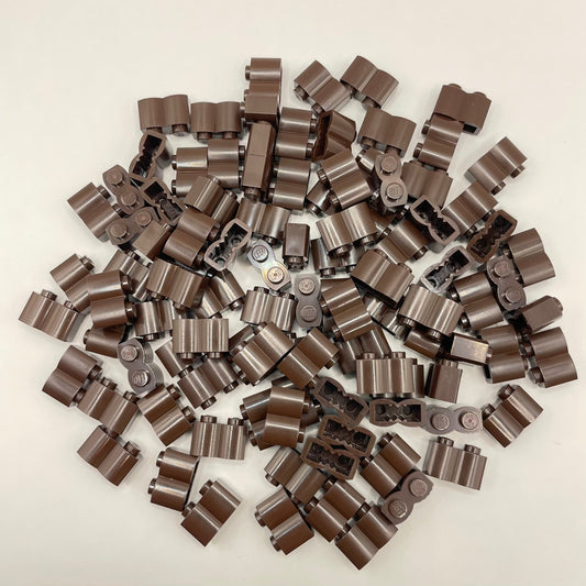 LEGO Dark Brown Log Profile Bricks (100 Pieces)