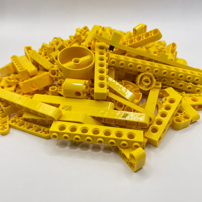 LEGO Technic Pieces, Yellow, Approx. 220g