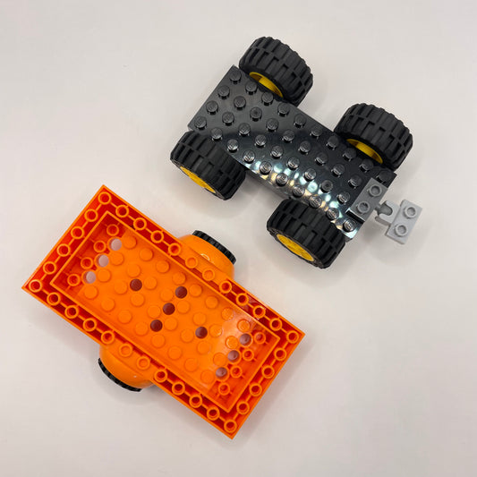 LEGO Vehicle and Trailer Base, Black and Orange, 2 Pieces