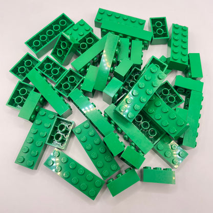 LEGO Bricks, 2x Wide, Green,  Approx. 100g