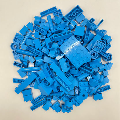 LEGO Mixed Pieces, Dark Azure, Approx. 165g