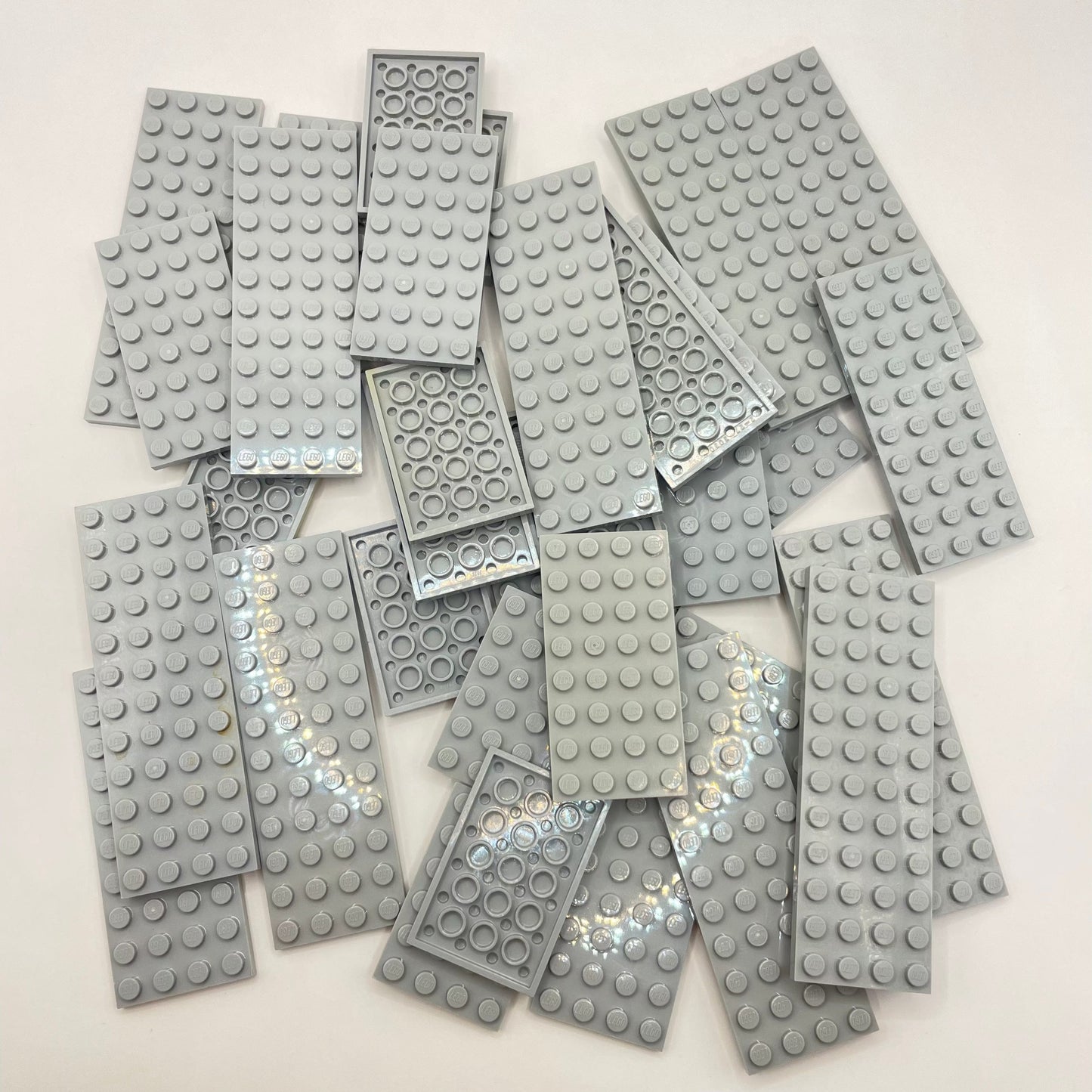 LEGO Plates 4x Wide, Light Bluish Grey, Approx. 150g
