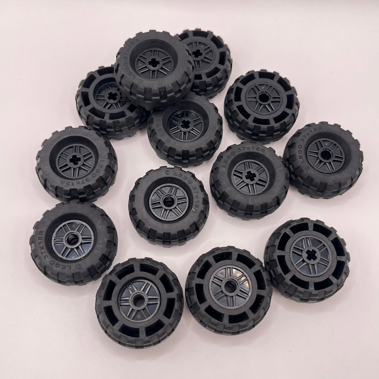 LEGO Wheels, 37x18R, Black, Vehicle Pieces, Approx. 140g
