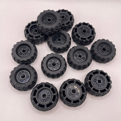 LEGO Wheels, 37x18R, Black, Vehicle Pieces, Approx. 140g