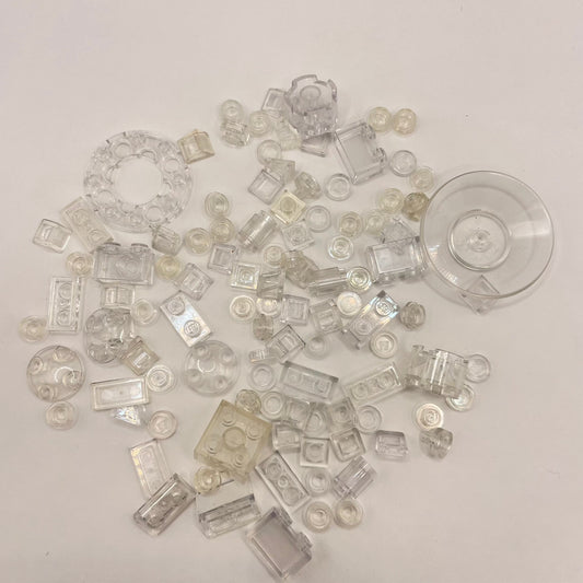 LEGO Transparent Clear, Mixed Pieces, (100 Pieces)